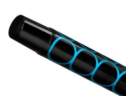 Boligrafo belius legacy aluminio diseńo circulos azul cuerpo negro tinta color azul caja de diseńo