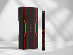 Boligrafo belius legacy aluminio diseńo triangulo rojo cuerpo negro tinta color azul caja de diseńo