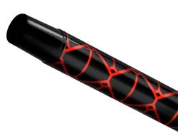 Boligrafo belius legacy aluminio diseńo triangulo rojo cuerpo negro tinta color azul caja de diseńo