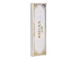 Boligrafo belius macaron bliss forma hexagonal color blanco y dorado tinta azul caja de diseño