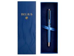 Boligrafo belius neptuno aluminio textura wavy color azul marino tinta azul caja de diseño