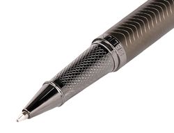 Boligrafo belius neptuno aluminio textura wavy color caqui tinta azul caja de diseño