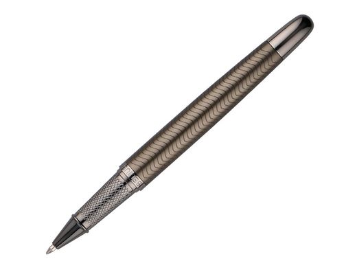 Boligrafo belius neptuno aluminio textura wavy color caqui tinta azul caja de diseño