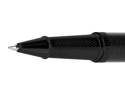 Boligrafo belius neptuno aluminio textura wavy color negro tinta azul caja de diseńo