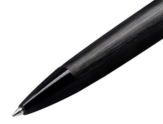 Boligrafo belius origen 1995 aluminio textura cepillada color negro tinta azul caja de diseño