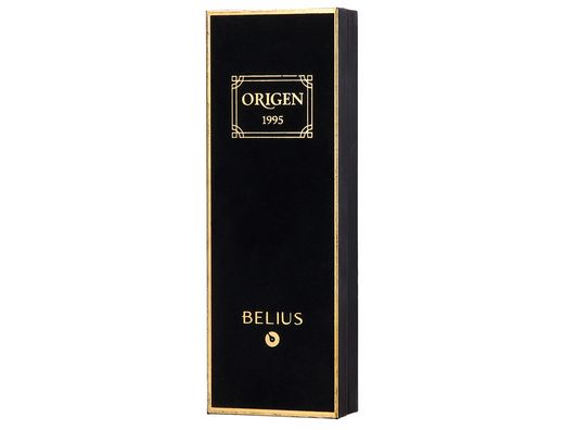 Boligrafo belius origen 1995 aluminio textura cepillada color negro tinta azul caja de diseño