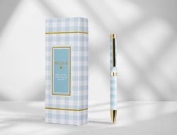 Boligrafo belius perfect picnic day aluminio color azul celeste dorado tinta azulcaja de diseńo