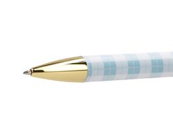 Boligrafo belius perfect picnic day aluminio color azul celeste dorado tinta azulcaja de diseńo