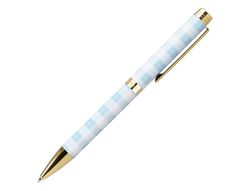 Boligrafo belius perfect picnic day aluminio color azul celeste dorado tinta azulcaja de diseńo