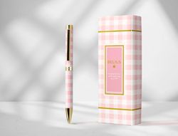 Boligrafo belius picnic aluminio color rosa dorado tinta color azul caja de diseńo
