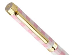 Boligrafo belius picnic aluminio color rosa dorado tinta color azul caja de diseńo