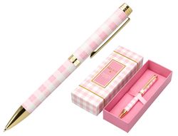 Boligrafo belius picnic aluminio color rosa dorado tinta color azul caja de diseńo