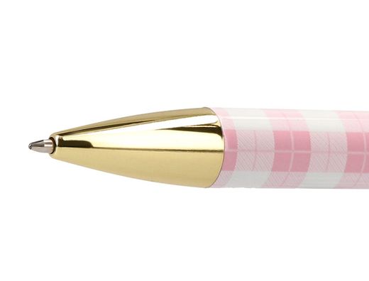 Boligrafo belius picnic aluminio color rosa dorado tinta color azul caja de diseńo
