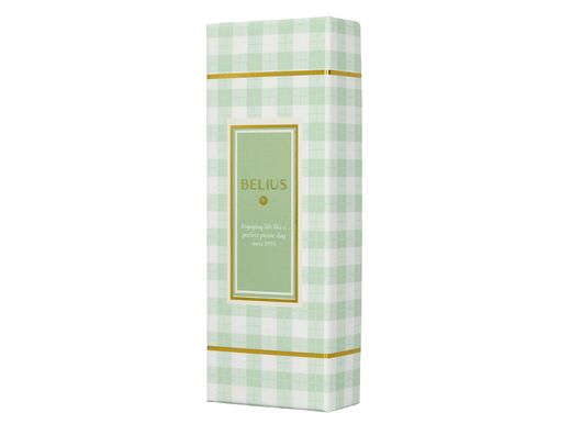 Boligrafo belius picnic aluminio color verde dorado tinta color azul caja de diseńo