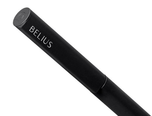 Boligrafo belius rocket b aluminio color minimalista negro tinta azul caja cilindrica