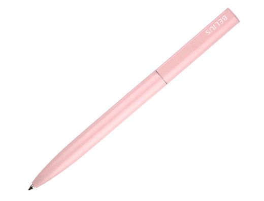 Boligrafo belius rocket b aluminio color minimalista rosa tinta azul caja cilindrica