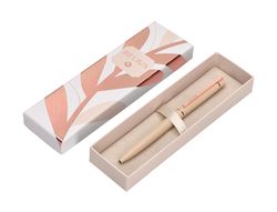 Boligrafo belius rose aluminio color beige claro oro rosa tinta azul caja de diseńo