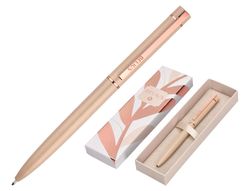 Boligrafo belius rose aluminio color beige claro oro rosa tinta azul caja de diseńo