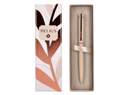 Boligrafo belius rose aluminio color beige claro oro rosa tinta azul caja de diseńo