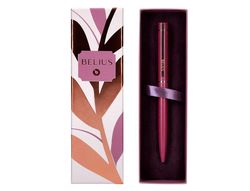 Boligrafo belius rose aluminio color burdeos oro rosa tinta azul caja de diseńo