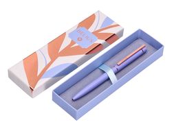 Boligrafo belius rose aluminio color lavanda/oro rosa tinta azul caja de diseño