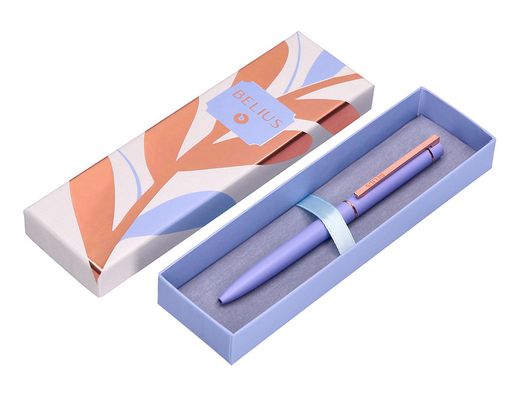 Boligrafo belius rose aluminio color lavanda/oro rosa tinta azul caja de diseño