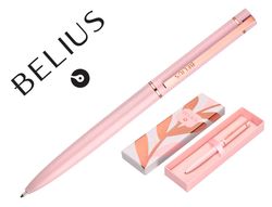 Boligrafo belius rose aluminio color rosa/oro rosa tinta azul caja de diseño