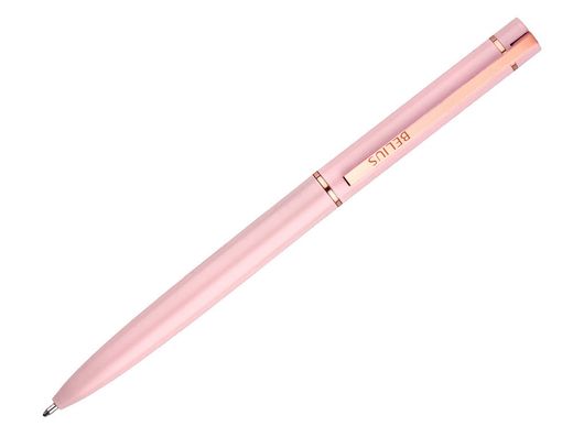 Boligrafo belius rose aluminio color rosa/oro rosa tinta azul caja de diseño