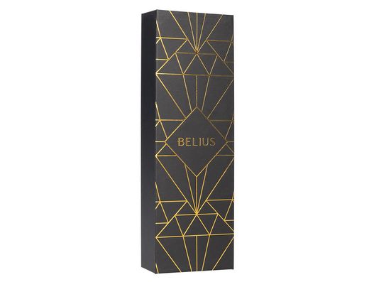 Boligrafo belius soiree aluminio color art deco negro y dorado tinta azul caja de diseño