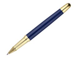 Boligrafo belius soiree aluminio color azul marino y dorado tinta azul caja de diseño