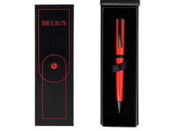 Boligrafo belius turbo aluminio color rojo y negro tinta azul caja de diseño