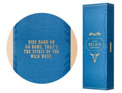 Boligrafo belius wild west aluminio color azul marino dorado tinta color azul caja de diseńo