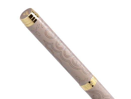 Boligrafo belius wild west aluminio color beige dorado tinta color azul caja de diseńo