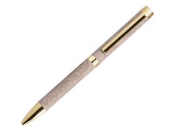 Boligrafo belius wild west aluminio color beige dorado tinta color azul caja de diseńo