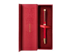 Boligrafo belius wild west aluminio color granate dorado tinta color azul caja de diseńo