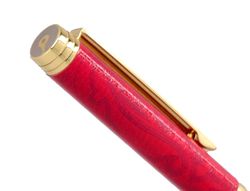 Boligrafo belius wild west aluminio color granate dorado tinta color azul caja de diseńo