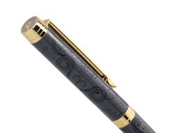 Boligrafo belius wild west aluminio color negro dorado tinta color azul caja de diseńo