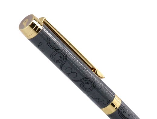 Boligrafo belius wild west aluminio color negro dorado tinta color azul caja de diseńo