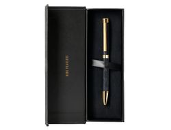 Boligrafo belius wild west aluminio color negro dorado tinta color azul caja de diseńo