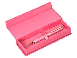 Boligrafo belius wild west aluminio color rosa dorado tinta color azul caja de diseńo