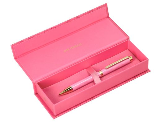 Boligrafo belius wild west aluminio color rosa dorado tinta color azul caja de diseńo