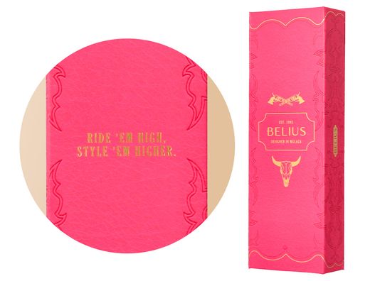 Boligrafo belius wild west aluminio color rosa dorado tinta color azul caja de diseńo