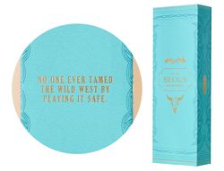 Boligrafo belius wild west aluminio color turquesa doradotinta color azul caja de diseńo