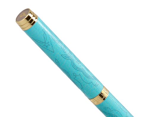 Boligrafo belius wild west aluminio color turquesa doradotinta color azul caja de diseńo