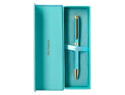 Boligrafo belius wild west aluminio color turquesa doradotinta color azul caja de diseńo