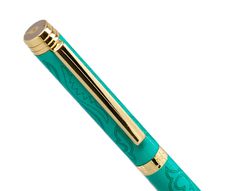 Boligrafo belius wild west aluminio color verde tinta color azul caja de diseńo