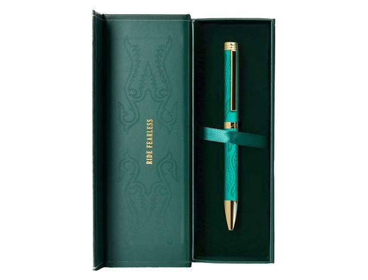 Boligrafo belius wild west aluminio color verde tinta color azul caja de diseńo