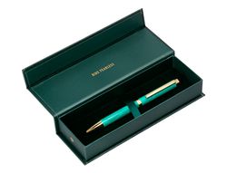 Boligrafo belius wild west aluminio color verde tinta color azul caja de diseńo