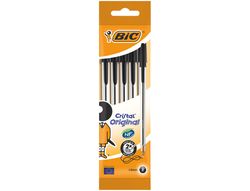 Boligrafo bic cristal medium negro bolsa de 5 unidades