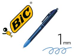Boligrafo bic cuatro colores smooth drop color azul